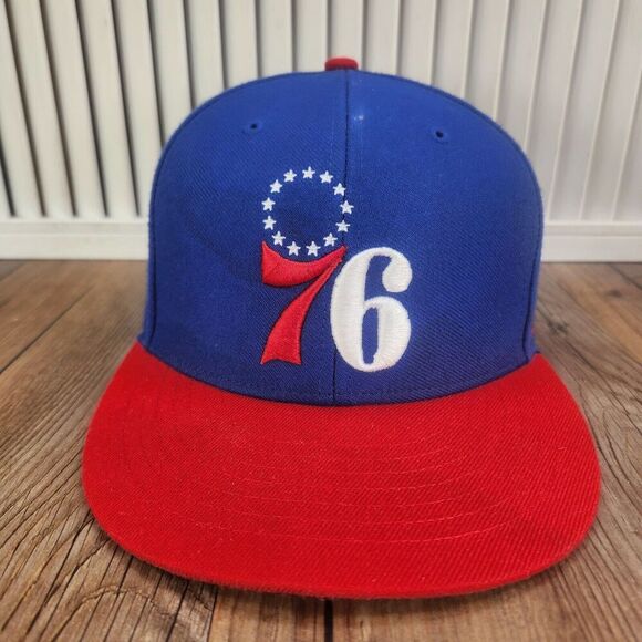 Philadelphia 76ers '47 Hardwood Classics Snapback Hat Cap Blue Red Script Retro - Picture 2 of 12